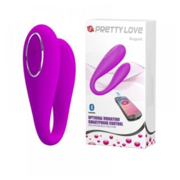 VIBRADOR DE CASAL COM 12 MODOS DE VIBRAÇÃO CONTROLADO VIA BLUETOOTH PRETTY LOVE